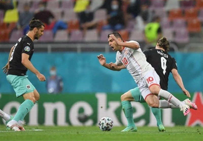 تساوی اتریش و مقدونیه در پایان نیمه نخست/ ثبت اولین گل تاریخ مقدونیه در تاریخ یورو